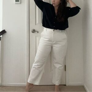 White Everlane Wide Leg Crop Jeans NWOT